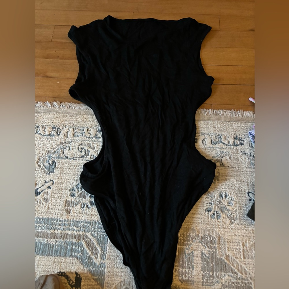 Black cut out body suit